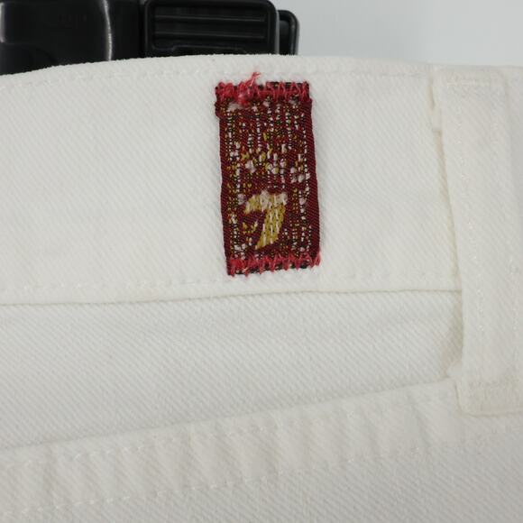 7 for all Mankind Jeans Womens 32 Waist White Stretch Denim Boot Cut 5 Pocket - Picture 10 of 16